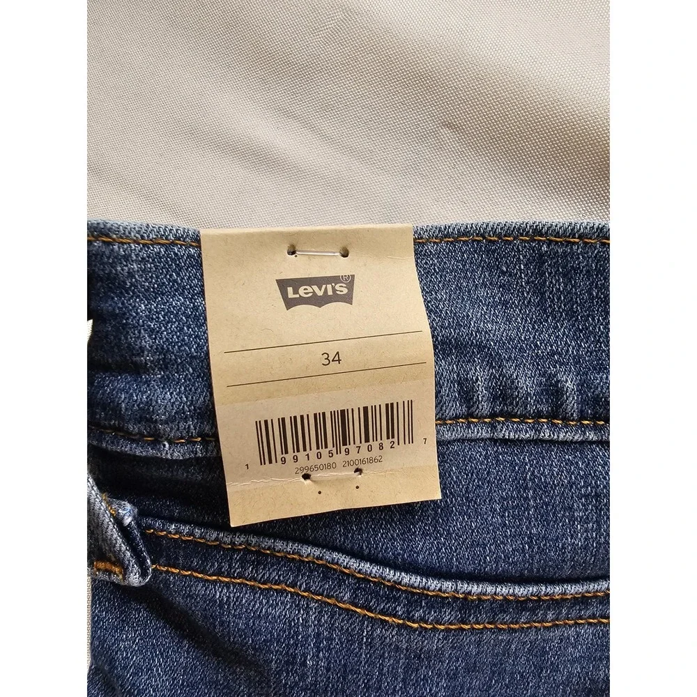 Levi's Womens Mid Rise Mid-Length Shorts Blue Cotton Blend Casual Size 18/34